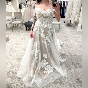 Allure Romance Ivory & Nude Wedding Dress Gown
